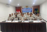 Kalapas Brebes, Gowim Mahali bersama jajaran mengikuti apel awal tahun 2026 bersama Kemenimipas secara virtual pada Senin (5/1/2026). (Fot: doc humas Lapas Brebes)