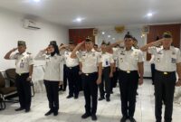 Kalapas Brebes Gowim Mahali dan jajaran mengikuti apel bersama Kemenimipas pada Senin (12/1/2026). (Fot: doc humas lapas)