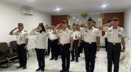 Kalapas Brebes Gowim Mahali dan jajaran mengikuti apel bersama Kemenimipas pada Senin (12/1/2026). (Fot: doc humas lapas)