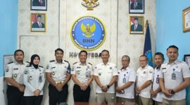 Kalapas Brebes Gowim Mahali menggelar audiensi dengan Kepala BNNK Tegal, Kunarto, Rabu (11/2), di Kantor BNNK Tegal. Foto: kiriman warga