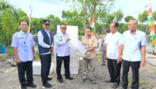 Wakil Bupati Wurja menyerahkan bantuan benih ikan. (Foto:dok humas)