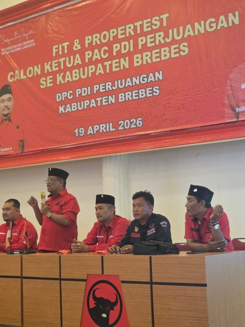 DPC PDI Perjuangan Brebes menggelar fit and proper test daring bagi 200 calon Ketua PAC dari 17 kecamatan, Ahad, (19/4/2026). Foto: kiriman warga