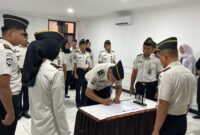 Pelantikan pejabat majerial baru di Lapas Brebes, Senin (25/5). Foto: ist