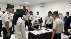 Pelantikan pejabat majerial baru di Lapas Brebes, Senin (25/5). Foto: ist